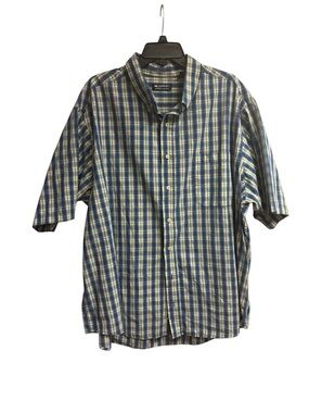 Puritan Wrinkle Resistant Cotton Blend Plaid Button Up Shirt Size 2XL